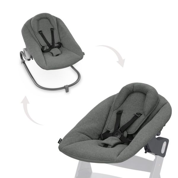 Pack Chaise haute évolutive Alpha  Gris Anthracite + transat premium Dark Grey