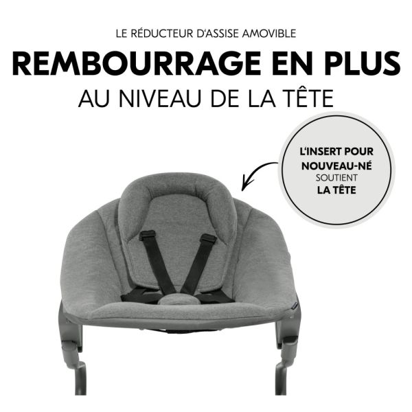 Pack Chaise haute évolutive Alpha  Gris Anthracite + transat premium Dark Grey