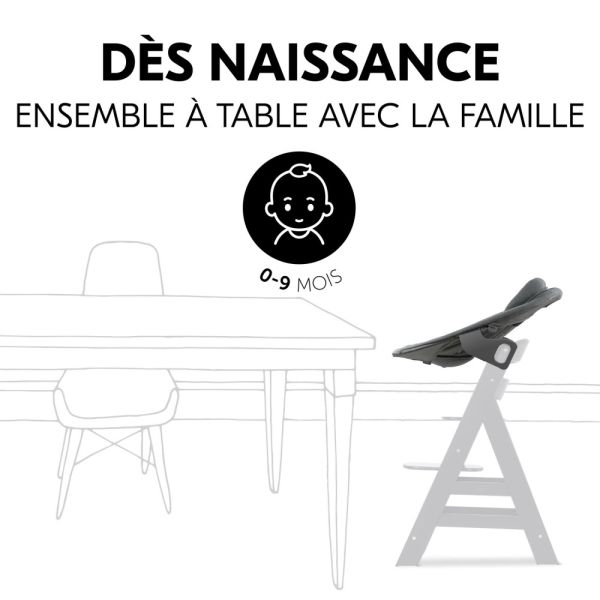 Pack Chaise haute évolutive Alpha  Gris Anthracite + transat premium Dark Grey