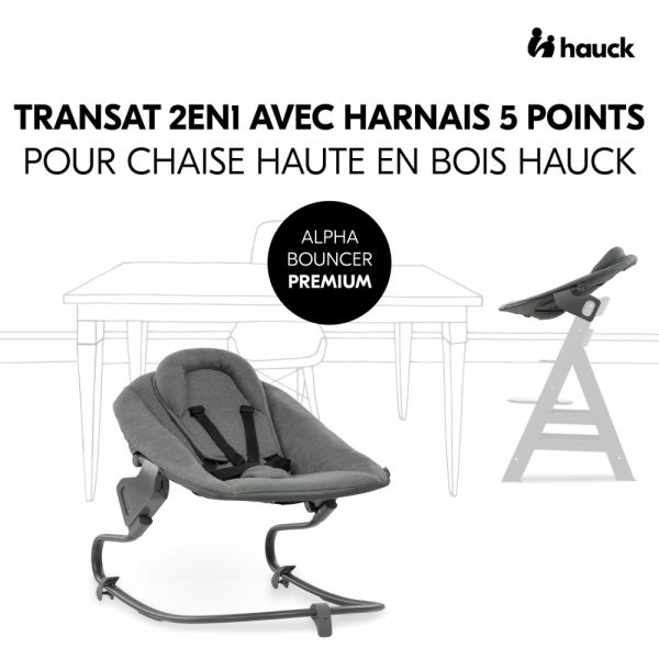 Pack Chaise haute évolutive Alpha  Gris Anthracite + transat premium Dark Grey