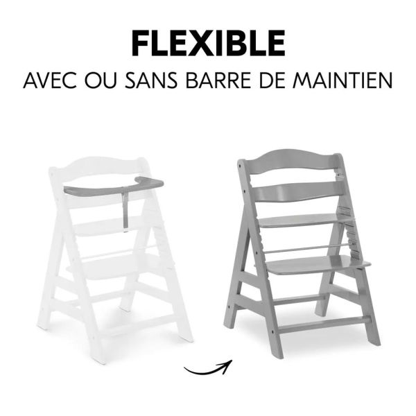 Pack Chaise haute évolutive Alpha Grise + transat Light Grey
