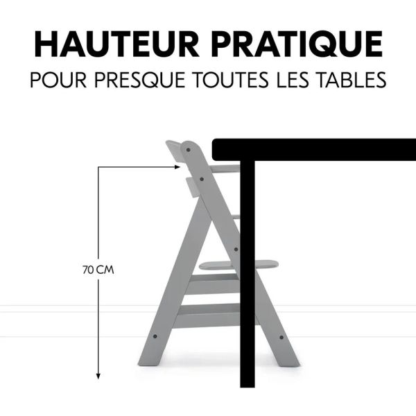 Pack Chaise haute évolutive Alpha Grise + transat Light Grey