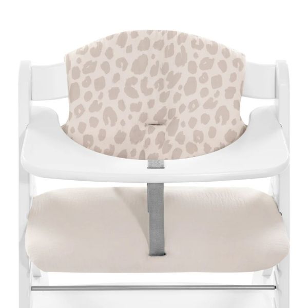 Pack Chaise haute évolutive Alpha Naturelle +Pack Chaise haute évolutive Alpha Naturelle + tablette + Coussin Réducteur Léopard