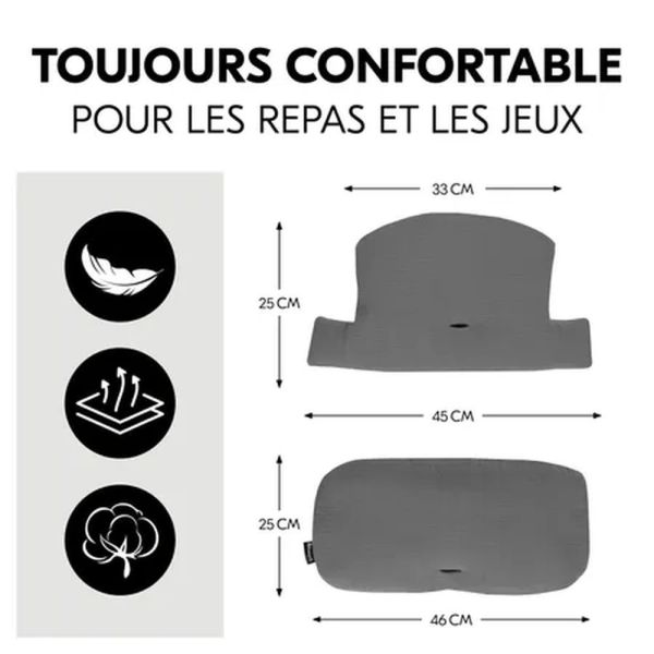 Pack Chaise haute évolutive Alpha Naturelle +Pack Chaise haute évolutive Alpha Naturelle + tablette + Coussin Réducteur Léopard
