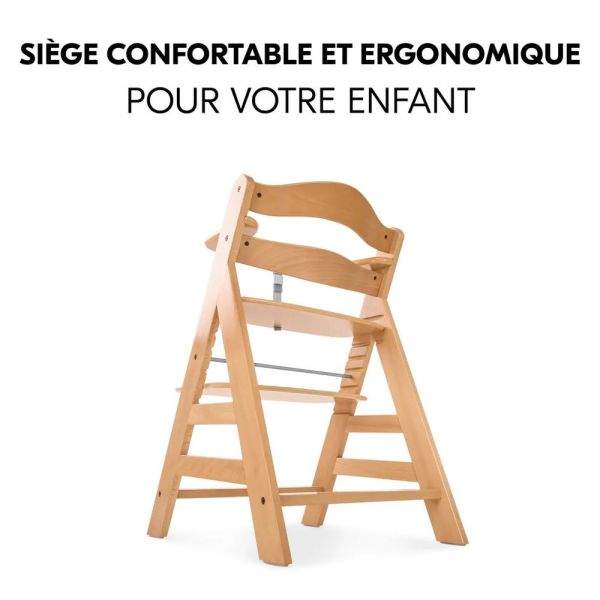 Pack Chaise haute évolutive Alpha Naturelle + transat premium Dark Grey