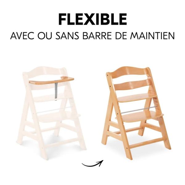 Pack Chaise haute évolutive Alpha Naturelle + transat premium Dark Grey