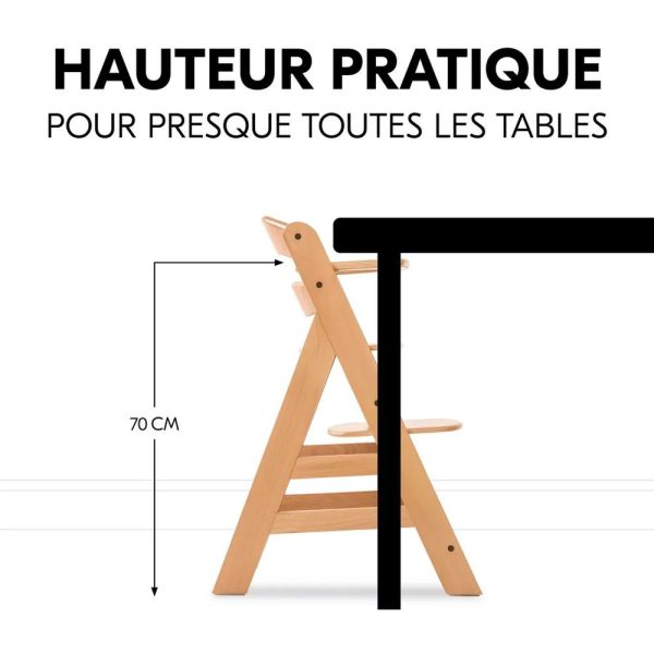 Pack Chaise haute évolutive Alpha Naturelle + transat premium Dark Grey