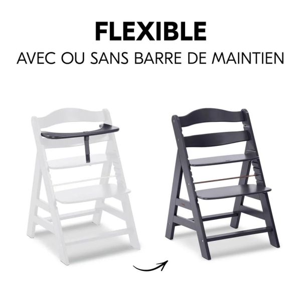 Pack Chaise haute évolutive Alpha Noir + transat premium Dark Grey