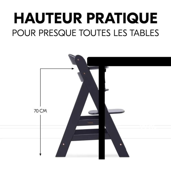 Pack Chaise haute évolutive Alpha Noir + transat premium Dark Grey