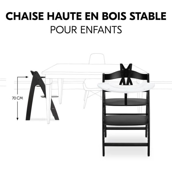 Pack Chaise haute évolutive Arketa N Play Blackwashed avec plateau et jeu en bois Play Cockpit