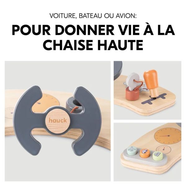 Pack Chaise haute évolutive Arketa N Play Blackwashed avec plateau et jeu en bois Play Cockpit