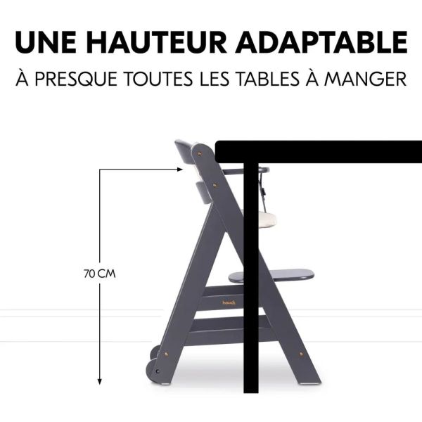Pack Chaise haute évolutive Beta+ 3 en 1 Dark Grey avec Transat Premium Dark Grey