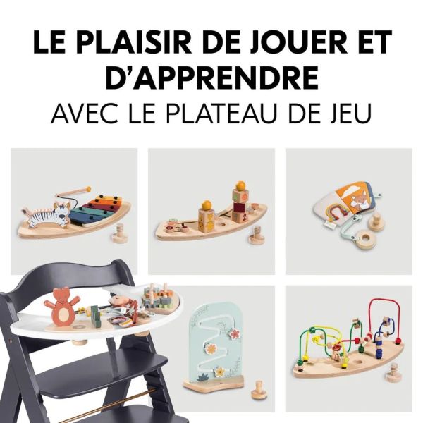 Pack Chaise haute évolutive Beta+ 3 en 1 Dark Grey avec Transat Premium Dark Grey