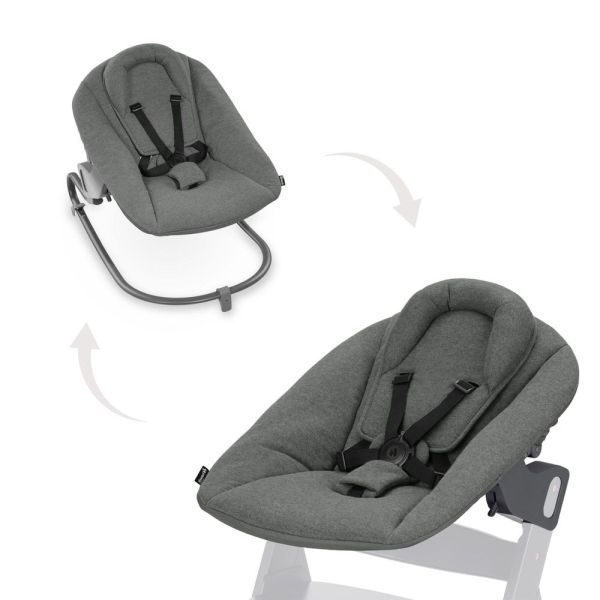 Pack Chaise haute évolutive Beta+ 3 en 1 Dark Grey avec Transat Premium Dark Grey