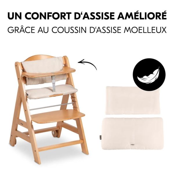 Pack Chaise haute évolutive Beta+ 3 en 1 naturelle avec newborn set premium dark grey