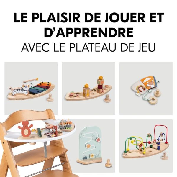 Pack Chaise haute évolutive Beta+ 3 en 1 naturelle avec newborn set premium dark grey
