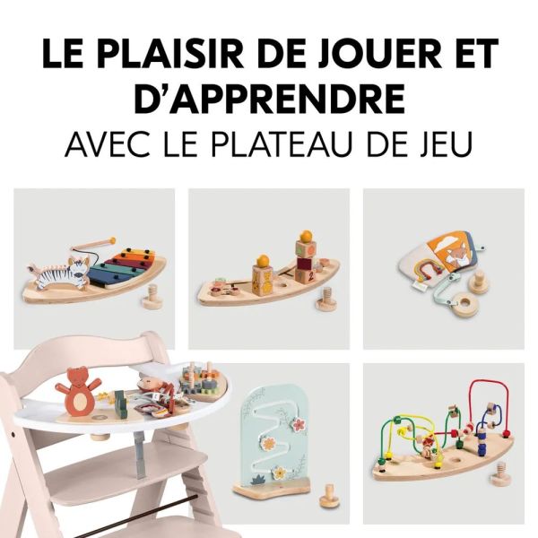 Pack Chaise haute évolutive Beta+ 3 en 1 Washed Beige avec Transat Premium Light Grey