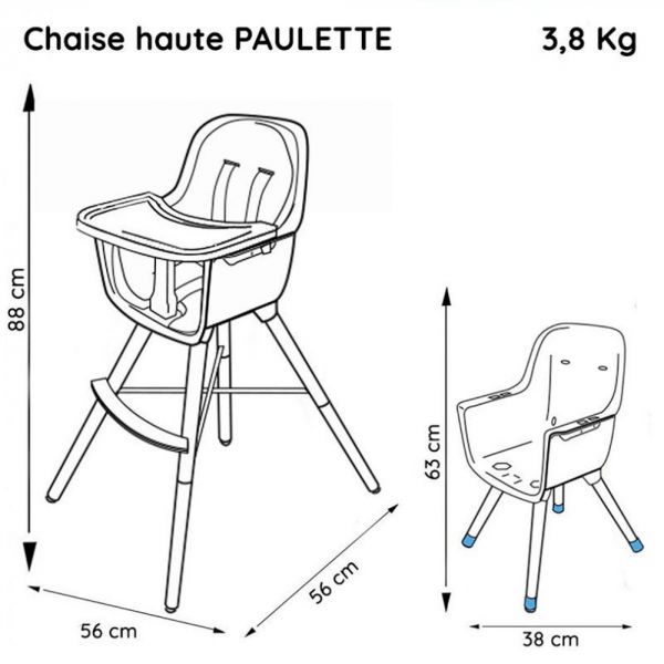 Chaise haute évolutive PAULETTE Geometric