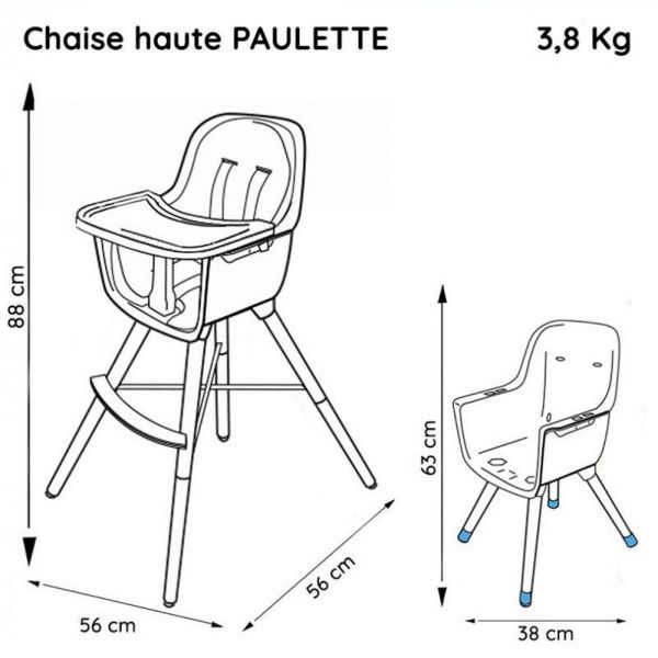 Chaise haute évolutive PAULETTE Zèbre