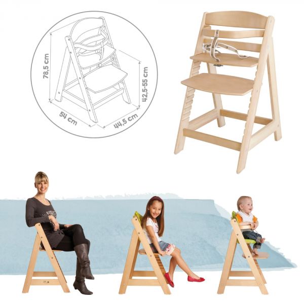 Chaise haute évolutive Sit Up lll bois naturel