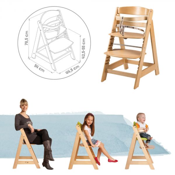 Chaise haute évolutive Sit Up Click bois naturel