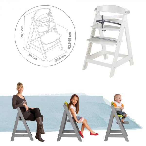 Chaise haute évolutive Sit Up Click & Fun bois blanc