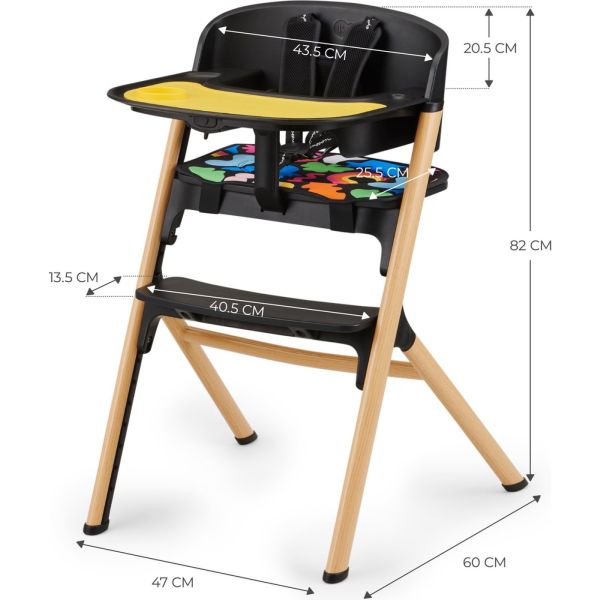Chaise haute 4 en 1 Livy + transat Calmee Happy Shapes
