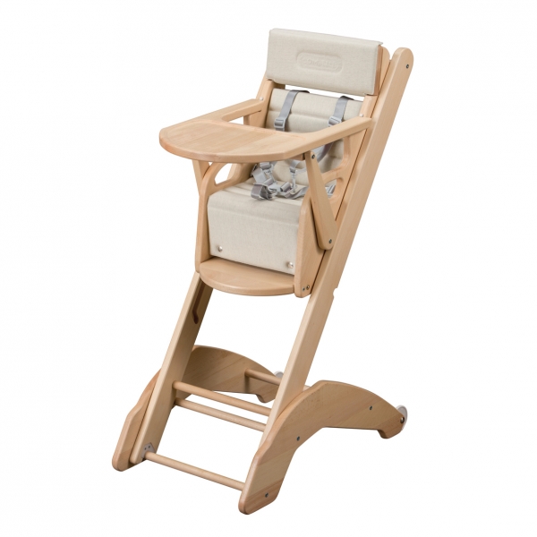 Chaise haute bébé évolutive Manon Vernis naturel