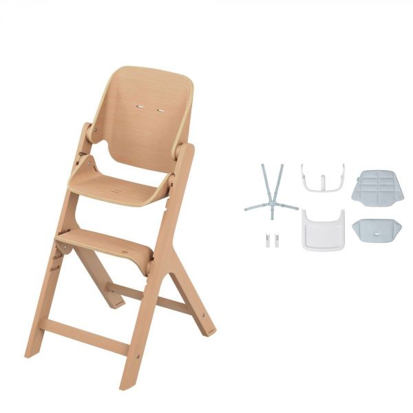 Chaise haute Nesta Naturel avec Kit enfant