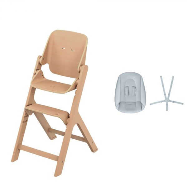 Chaise haute Nesta Naturel avec Kit nouveau-né