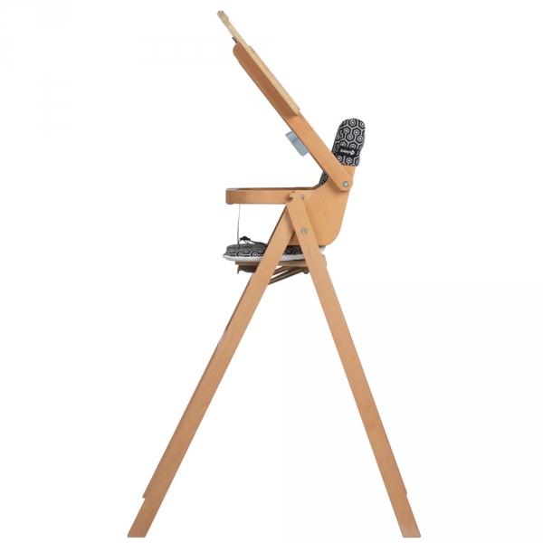 Safety 1st Chaise haute NORDIK natural wood avec coussin geometric