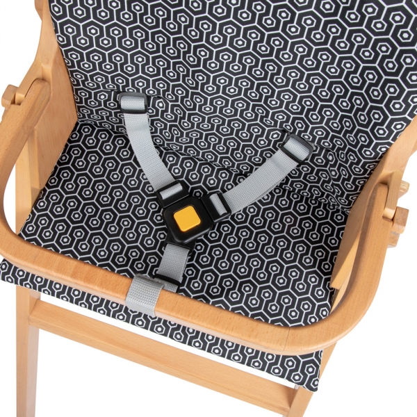 Safety 1st Chaise haute NORDIK natural wood avec coussin geometric