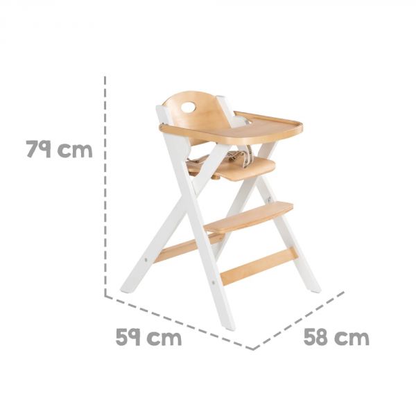 Chaise haute pliante bois bicolore