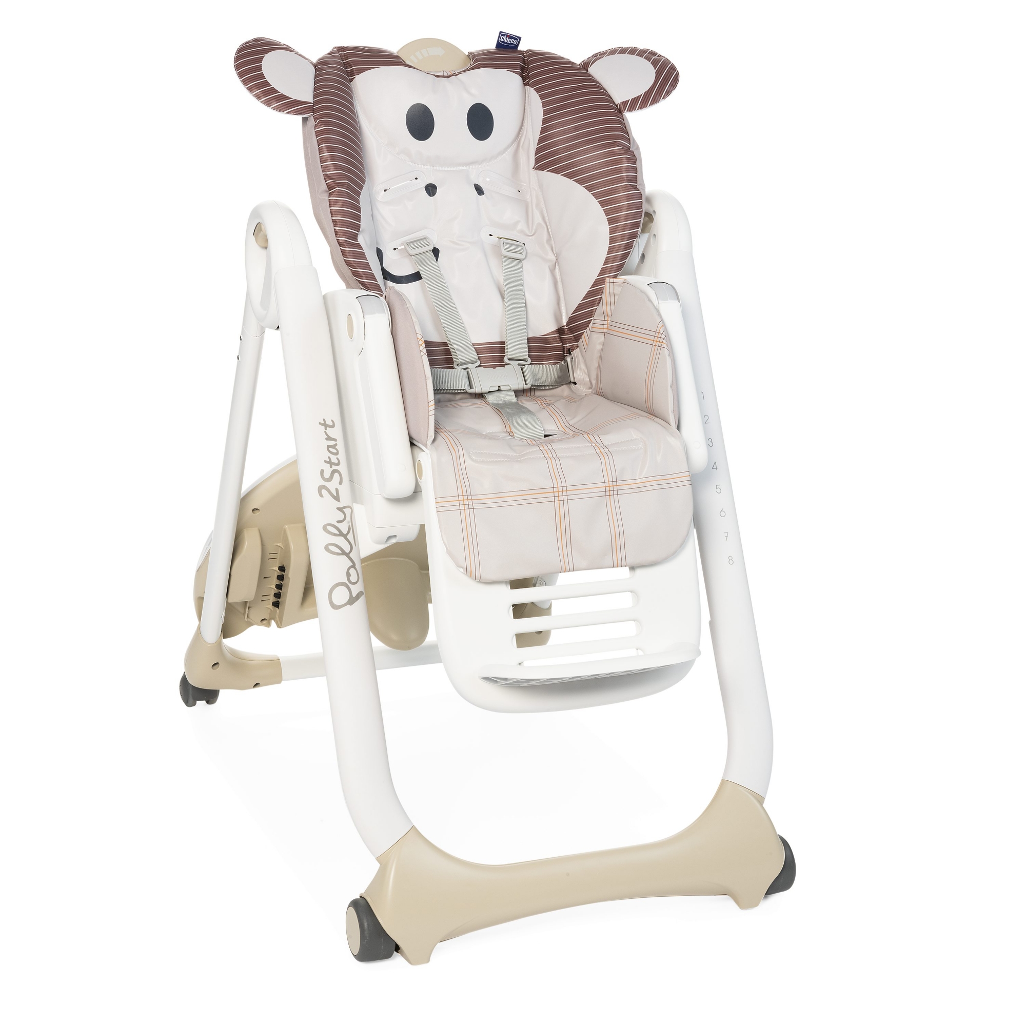 Chaise Haute Polly 2 Start - 4 Roues - monkey - Made in Bébé