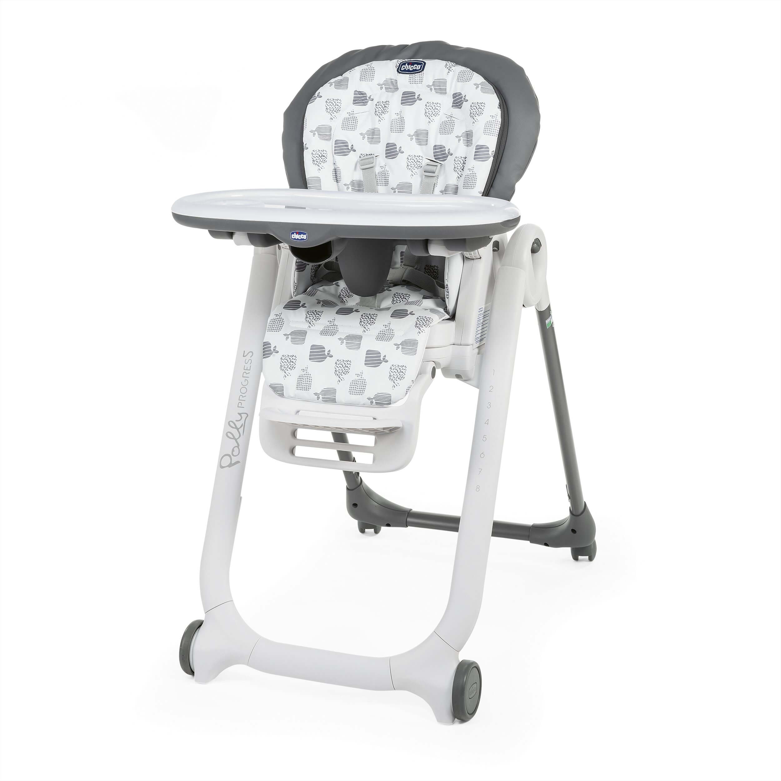 Chicco Chaise Haute Polly Progres5 4 roues grey - Made In Bébé