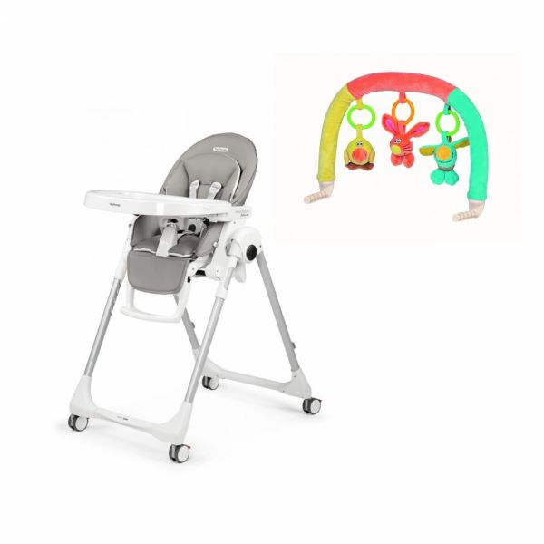 Chaise haute Prima Pappa Follow Me Plus Ice avec réducteur et arche