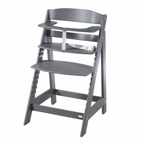 Chaise haute évolutive 2-en-1 Born Up gris Graphite matelassé