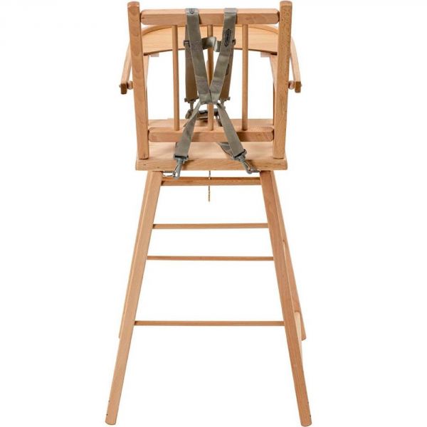 Chaise haute en bois André Vernis naturel