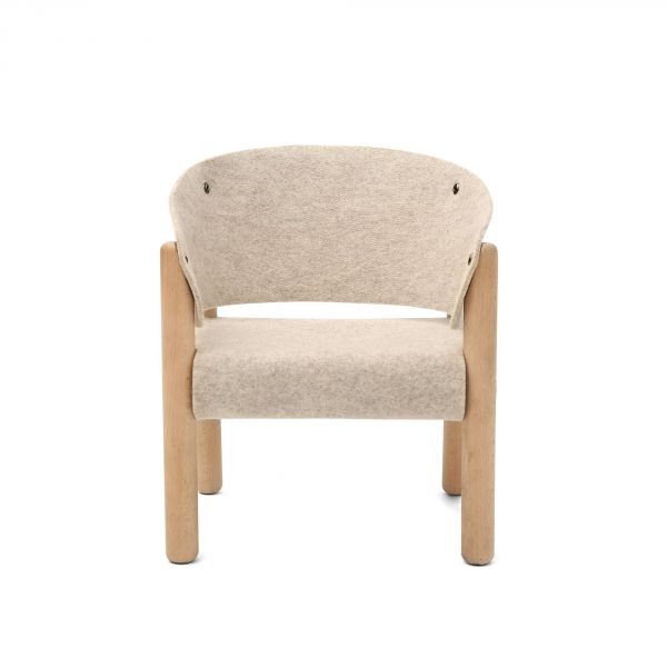 Chaise enfant SABA beige en hêtre brut