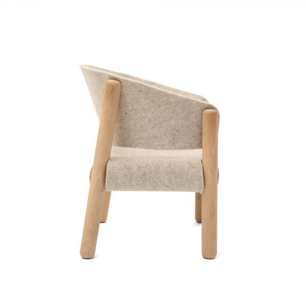 Chaise enfant SABA beige en hêtre brut