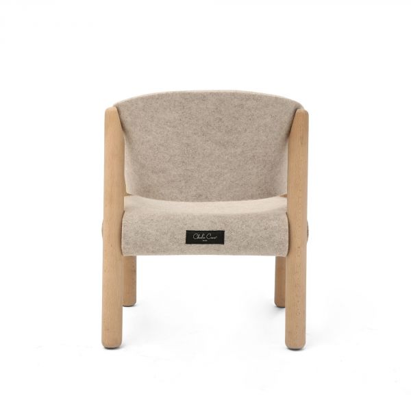 Chaise enfant SABA beige en hêtre brut