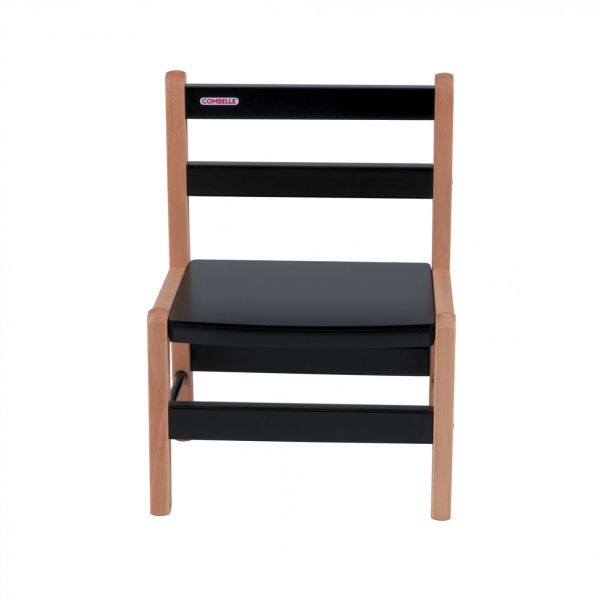 Petite chaise basse enfant Louise Hybride noir