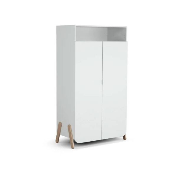 Chambre 3 tiroirs blanc et hêtre