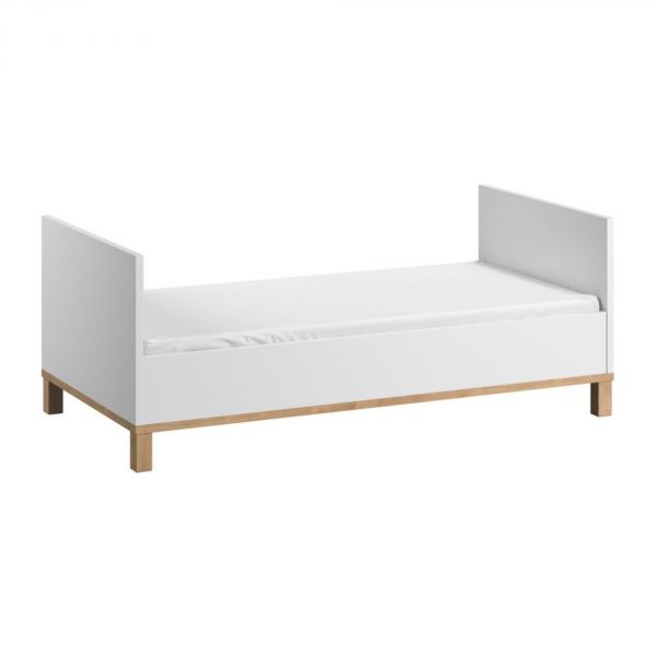 Chambre trio lit 70x140 + commode + armoire blanc - Collection Altitude