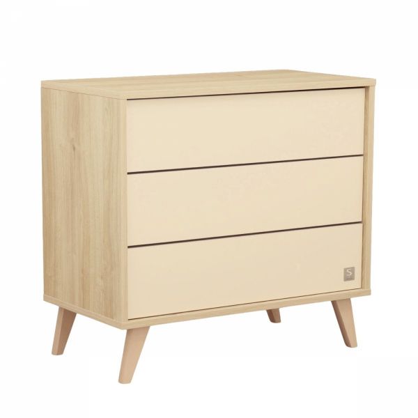 Chambre bébé trio lit 60x120cm transformable + commode 3 tiroirs + armoire Melinee