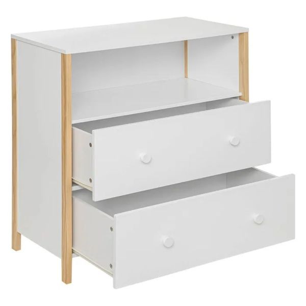 Chambre Duo bébé lit évolutif 60x120cm et commode - Kima