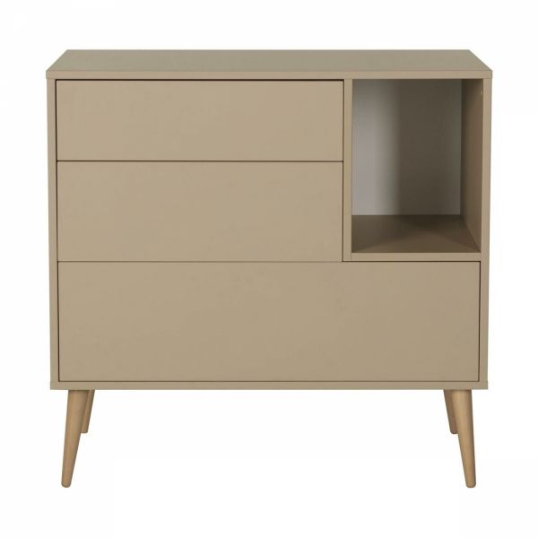 Chambre duo lit bébé 60x120 cm + commode avec plan à langer Cocoon Latte