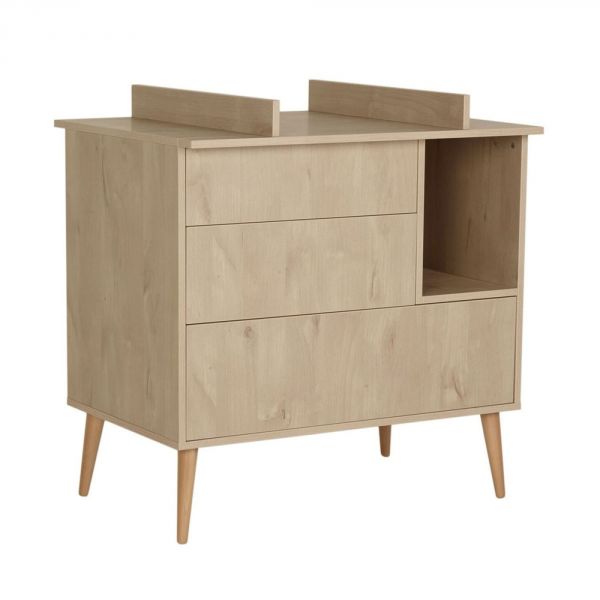 Chambre duo lit bébé 60x120 cm + commode avec plan à langer Cocoon Natural Oak