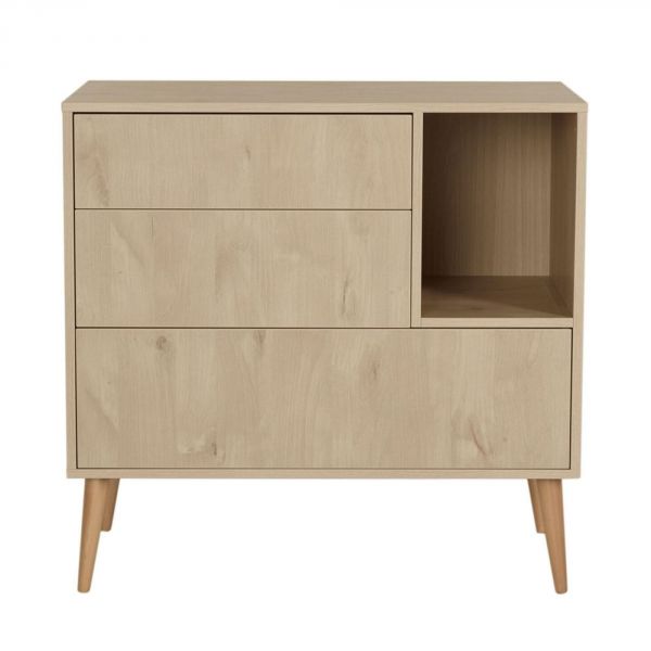 Chambre duo lit bébé 60x120 cm + commode avec plan à langer Cocoon Natural Oak