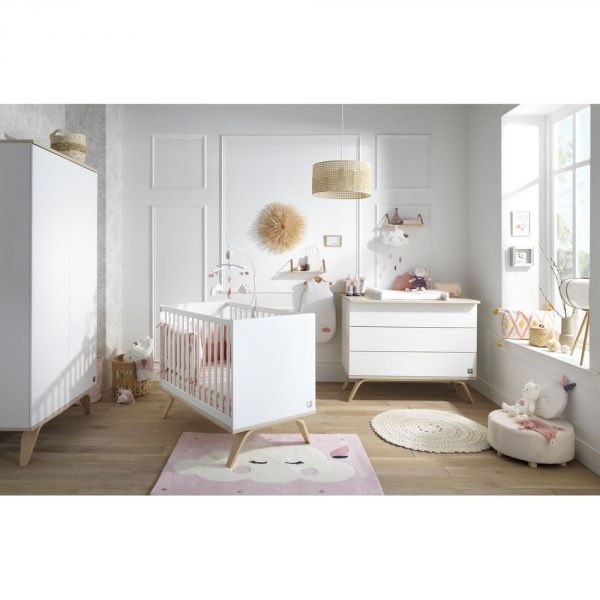 Chambre Duo Lit 60x120 cm + Commode Serena